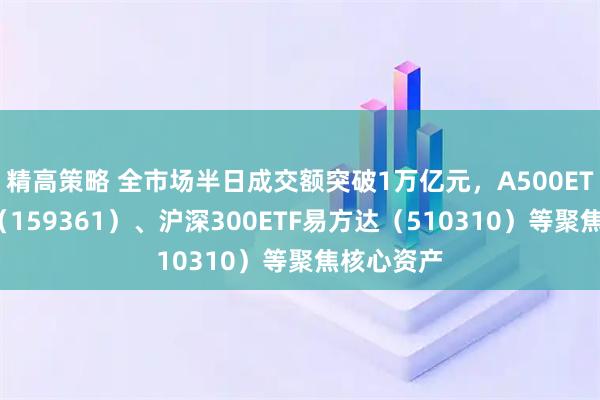 精高策略 全市场半日成交额突破1万亿元，A500ETF易方达（159361）、沪深300ETF易方达（510310）等聚焦核心资产