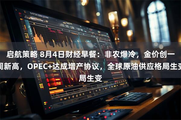 启航策略 8月4日财经早餐：非农爆冷，金价创一周新高，OPEC+达成增产协议，全球原油供应格局生变